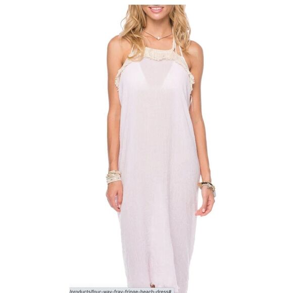 Pool to Party Four Way Fray Fringe Beach Dress - Picture 1 of 9